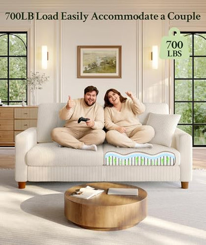 Welzona 70.2" Couches for living room, Comfy Corduroy Couch Set, Sofa Set