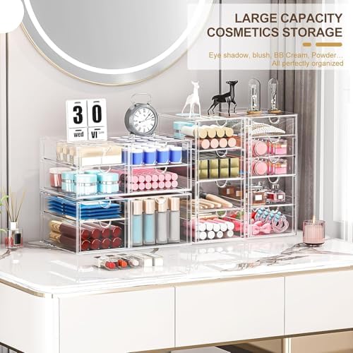 Acrylic16-Drawer Storage & Makeup Organizer for Desk