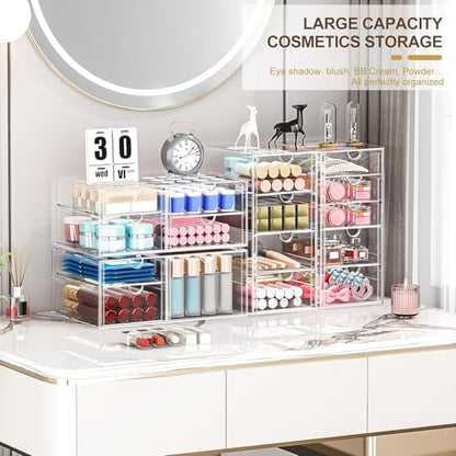 Acrylic16-Drawer Storage & Makeup Organizer for Desk