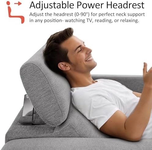 MCombo Zero Wall Hugger Power Recliner Chair for Adult HL128 (Grey)