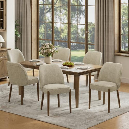 MALOL Barrel Modern Dining Chair, Upholstered Dining Chairs Set of 2, Camel