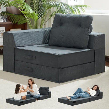 Folding Sofa Bed, Convertible Sleeper Chair Bed, Floor Sofa with Bag