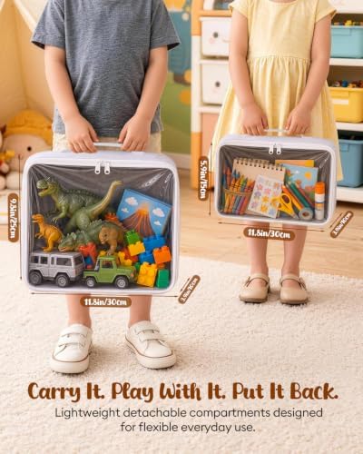 Over the Door Toy Storage Organizer with Detachable Bags for Small Toys
