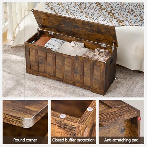 43.3" Storage Chest Extra Large, Storage Bench.(Rustic Brown)
