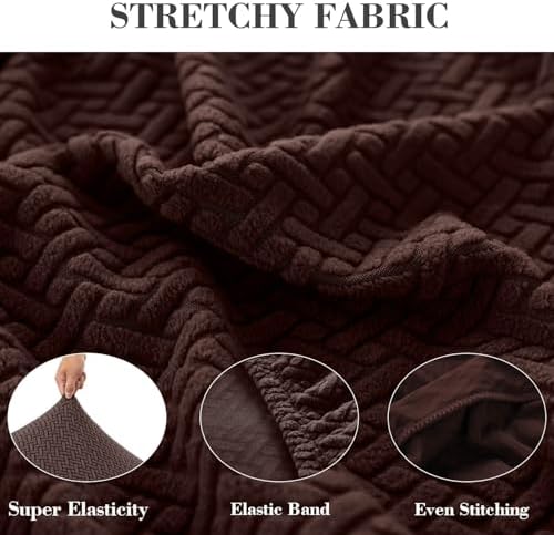 Sofa Covers Couch Covers for Sofa Pet Friendly Couch Cushion Covers Universal Sofa Covers Washable Stretch Slipcovers for Sectional Sofa (Texture Brown, Back Cover L)
