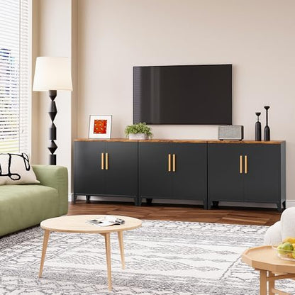 SISESOL Black Storage Cabinet with Doors and Shelves,30 inch Pantry Cabinet Sideboard with Leg,Small Accent Cabinets with Storage,Side Floor Cabinets for Home,Kitchen,Coffee Bar,Dining/Living Room