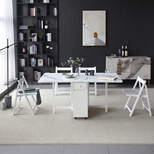 Folding Dining Table with Storage, Kitchen Table for Small Spaces
