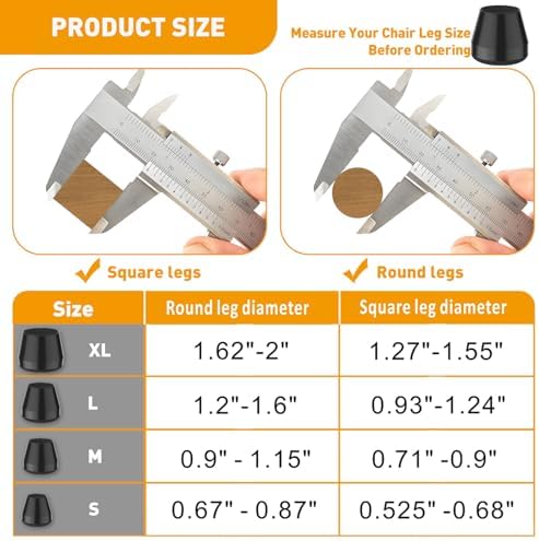 Chair Leg Protectors for Hardwood Floors,24 Pcs