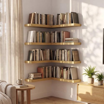 Dreamland 30 Inch Floating Shelves for Wall, Set of 2, Oak