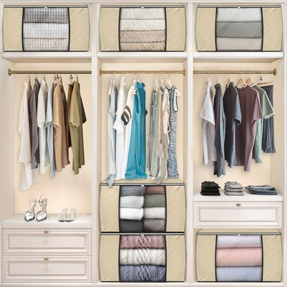 90L Clothes Storage, Foldable Thick Fabric Blanket Storage Bags