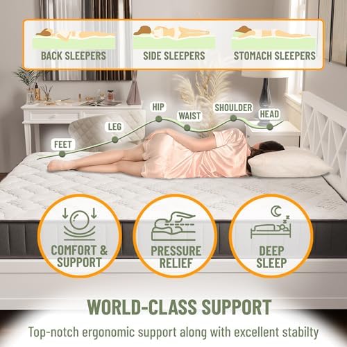 Ottomanson 9 Inch Full Size Mattress, Firm Hybrid Mattress in a Box