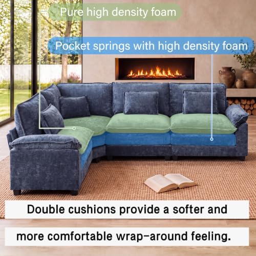 Oprisen 116" Modular Sectional Sofa, Comfy Deep Cloud Couch with Corner