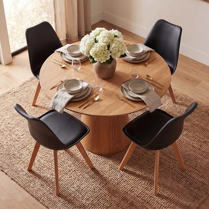 Dining Chairs Set of 4, PU Leather Padded Seat for Living Room