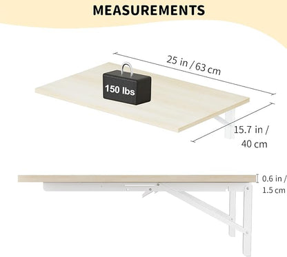 GOYLSER Laundry Room Wall Mounted Folding Table, Kitchen Restaurant Home Bar Work Table, Waterproof Easy to Install and Clean