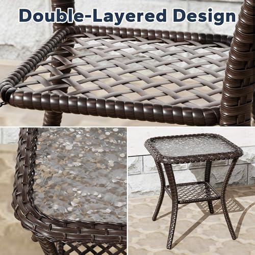 6 Piece Patio Furniture Set, Wicker Outdoor Conversation Set