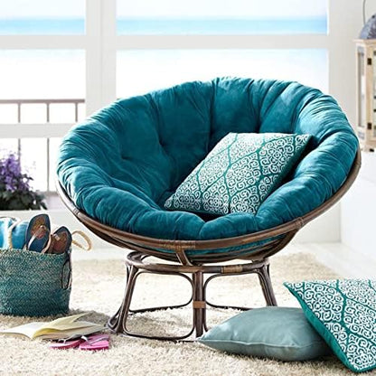 Lifup Water Resistant Papasan Chair Cushion Peacock Blue Oval 67" x 47"