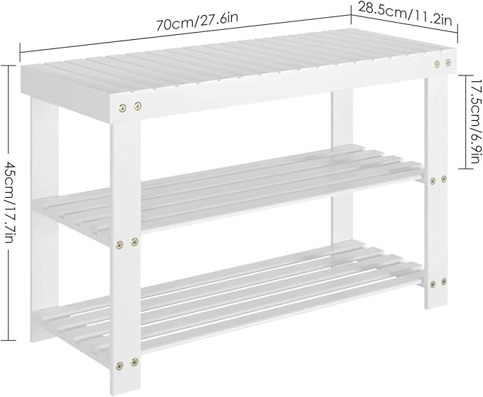 Shoe Rack Shoe Rack Bench 3 Tier Bamboo Shoe Organizer Entryway Bench for Shoe Cubby Entry Bench Bathroom Bench Entryway Organizer Shoe Rack for Closet