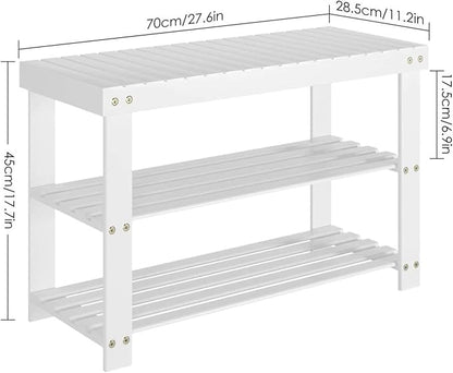 Shoe Rack Shoe Rack Bench 3 Tier Bamboo Shoe Organizer Entryway Bench for Shoe Cubby Entry Bench Bathroom Bench Entryway Organizer Shoe Rack for Closet