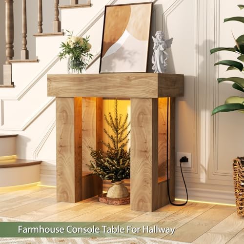 Unikito 32" Entry Table with Sensor Light & AC Outlets with USB-C Ports