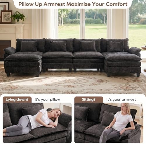 IPKIG 82.6" Modular Sectional Cloud Couch, Modern Loveseat Sofa