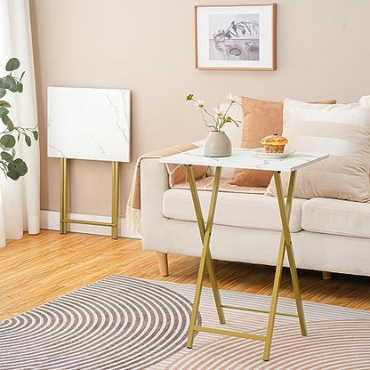 HOOBRO Folding TV Tray Table, Stable Snack Table for Small Space