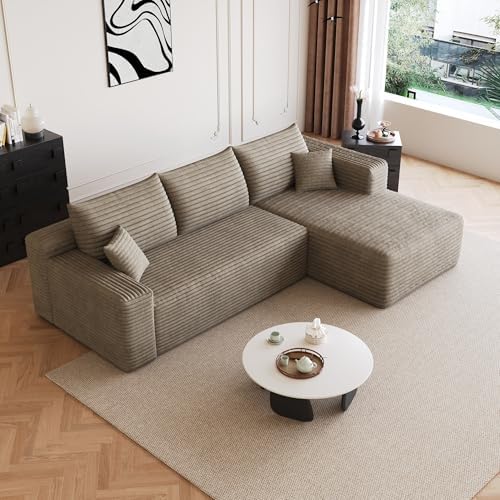 AUGOP Sectional Couches for Living Room Modern Modular Sofa with L-Shape Couchs Upholstered Boneless Couch Deep Seat Sectional Couch with Chaise