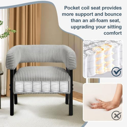 Yaheetech Accent Living Room Chair with Pocket Coiled Seat Set of 1