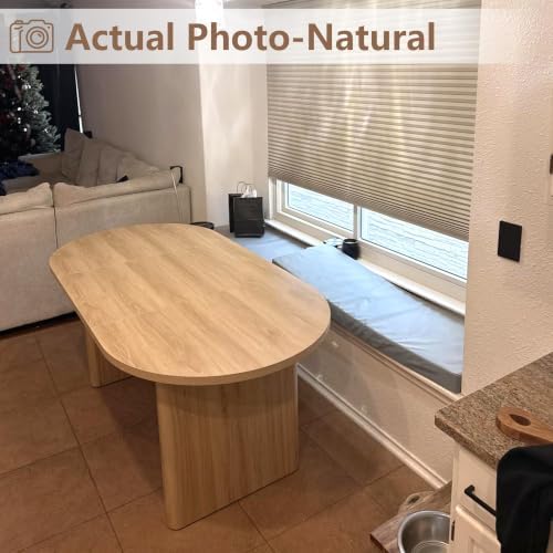 GarveeHome 70.87" Long Oval Dining Table with Wooden Base for 4-6 People