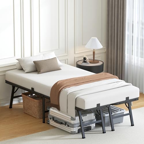 VIPSHOW 14 Inch Twin XL Metal Folding Bed Frame,Tool-Free Assembly Platform
