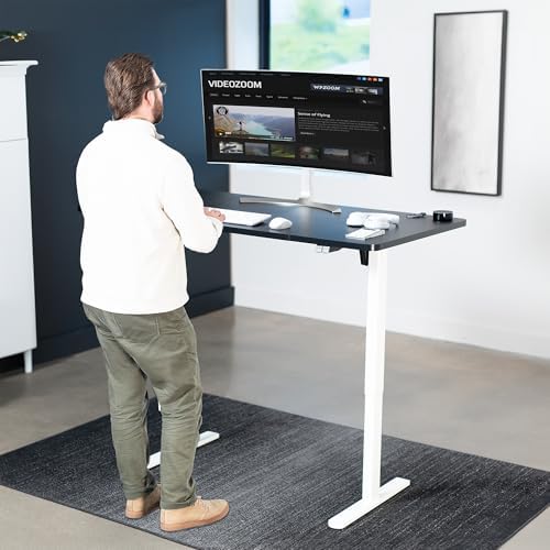 VIVO Electric Standing Desk, Smooth 3-Piece 60" x 30" Black Top