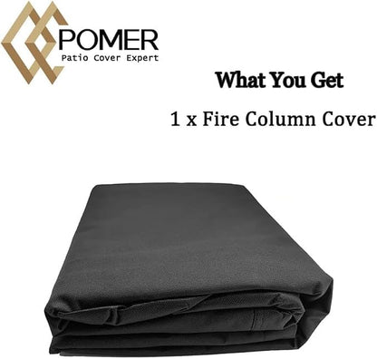 POMER Patio Fireplace Cover, Round Fire Pit Cover for Outdoor Fireplace Waterproof Heatwave Fire Bowl Cover Round
