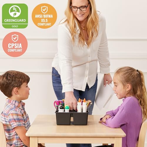 ECR4Kids 24in x 36in Rectangular Hardwood Table with 22in Legs, Childrens Furniture, Antique White