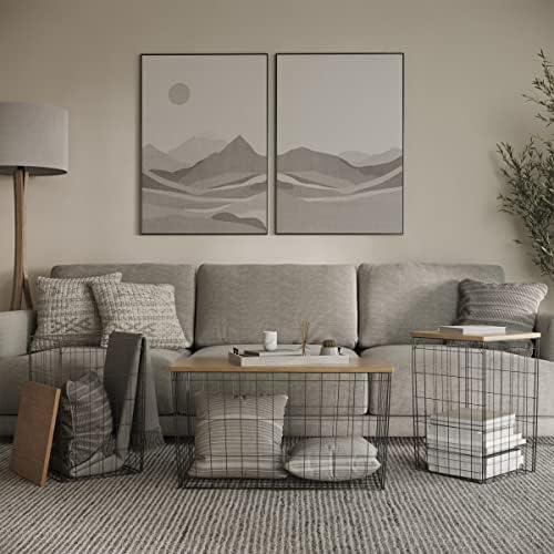 Lavish Home Living Room Tables, Brown/Black, Set of 3, 31.5”/14.13”