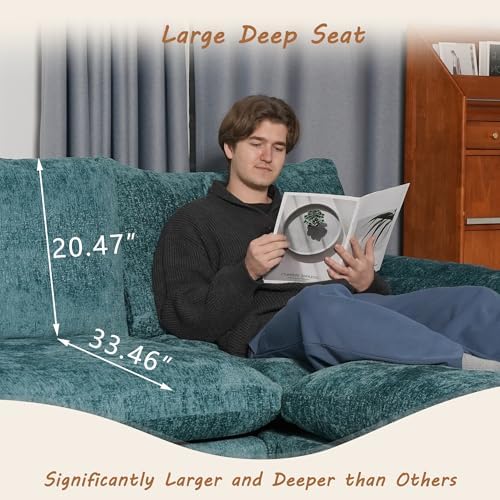 EASE MOOSE Boneless Couch for Living Room, Large Modular Sectional, Blue
