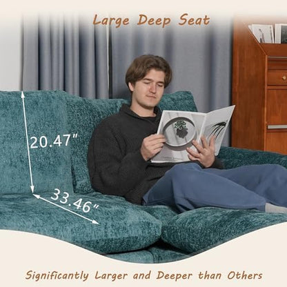EASE MOOSE Boneless Couch for Living Room, Large Modular Sectional, Blue