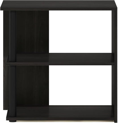 Furinno CAMNUS Side Table, 2-Tier Modern Metal Frame End Table with Open Shelf, Night Stand, Bedside Table, for Living Room, Bedroom, Solid White
