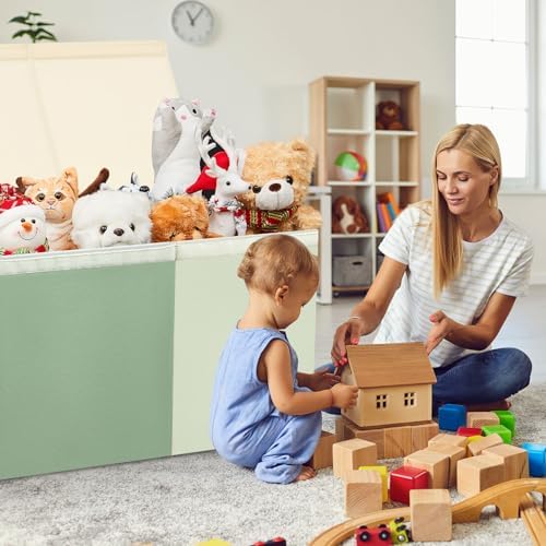 Patelai Extra Large Toy Chest with Lid,39 x 13 x 15.7'',Sage Green