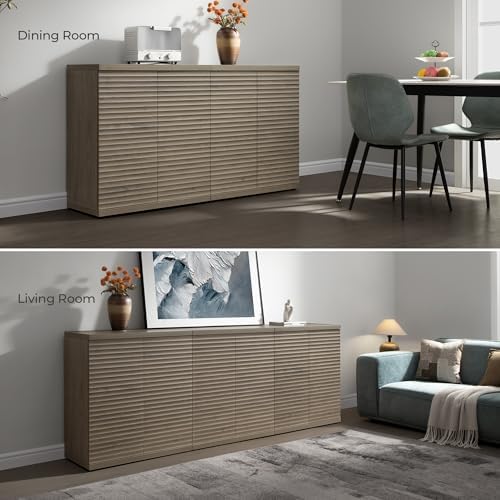 SICOTAS Buffet Cabinet with Storage Sideboard Cabinet with Doors & Shelves