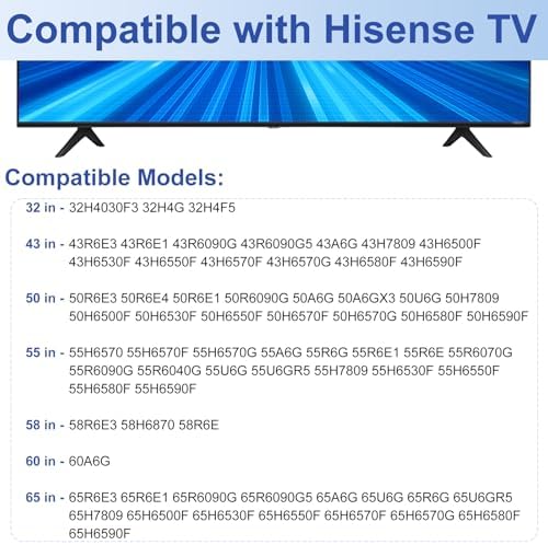 TV Stand for Hisense TV Legs, Only for 32H4G 43R6E3 50R6E3 50A6G 55A6G 55H6570G 58R6E3 58H6870 65R6E1 Smart TV Models We Listed, TV Stand Legs for Hisense
