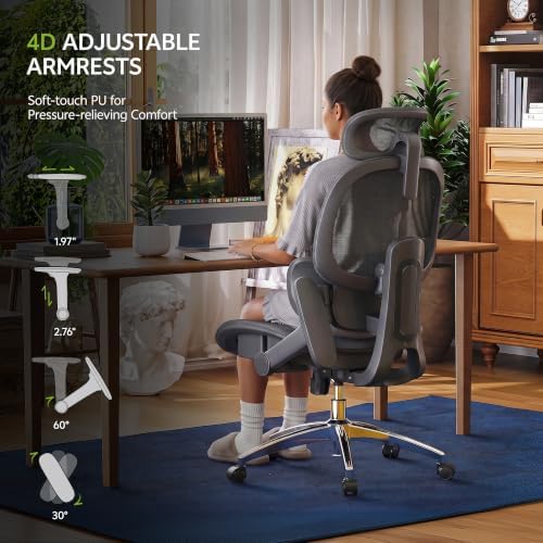 X19 Ergonomic Office Chair, 3-Zone Lumbar for Back Pain Relief