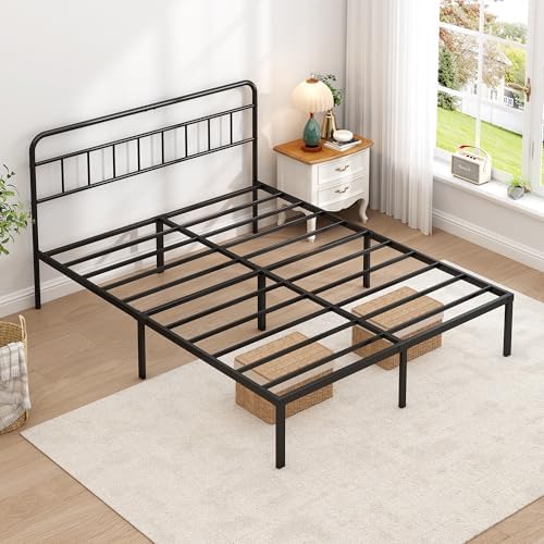 Full Bed Frame with Classin Headboard, Black