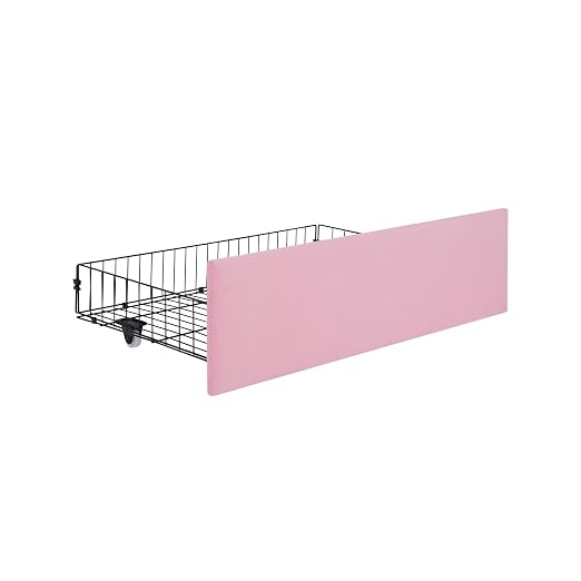 VECELO Full Bed Frame Upholstered Platform with 4 Drawers&Fabric Headboard,Wooden Slats Support/No Box Spring Needed/Mattress Foundation,Pink