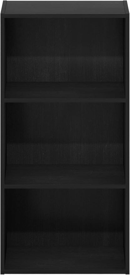 Furinno Luder 3-Tier Open Shelf Bookcase, Blackwood
