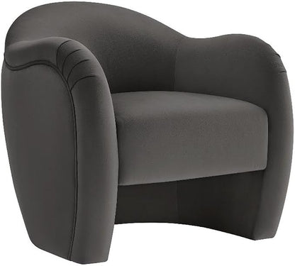 Modway Compose Barrel Chair with Performance Velvet Fabric in Storm Gray – Upholstered Accent Armchair with Curved Backrest – Cozy Lounge Chair for Reading – Round Comfy Single Sofa Club Chair