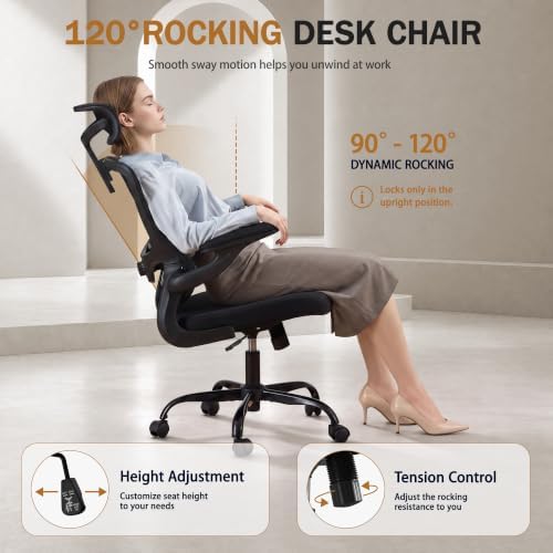 Ergonomic Office Desk Chair, High Back Mesh Computer Comfy Chair