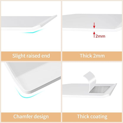 MKO 16" Floating Shelves for Wall, Metal Wall Mounted Shelf for Bathroom, Bedroom, Living Room, Kitchen, Hanging Shelves for Books/Storage/Room Decor 2 Packs, White