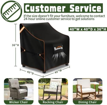 Patio Chair Covers 2 Pack Outdoor Furniture Swivel Cover Waterproof