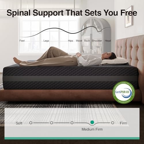 Novilla 14 Inch King Size Gel Memory Foam Mattress for Body Contouring