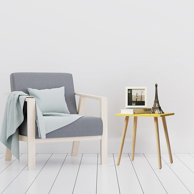 FORAOFUR Small Coffee Tbale, Short Accent Table x2 | 2 Pack Yellow table, modern rectangular, fits living/bedroom/balcony, compact, versatile, sturdy nightstand