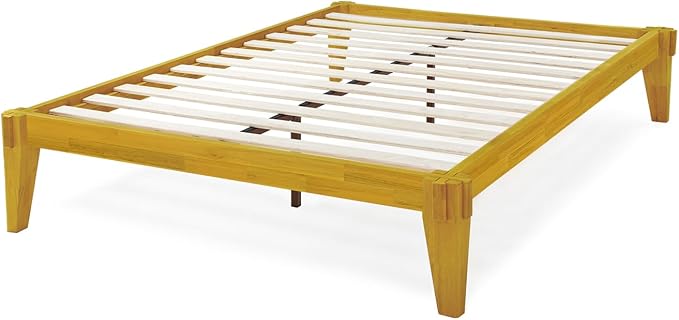 Bme Chalipa 14” Solid Wood Bed Frames - Wood Platform Bed Frame - Japanese Joinery Bed Frame - Wood Slat Support - Bed Without Box Spring - Easy Assembly - Minimalist & Modern Style, Natural - Full